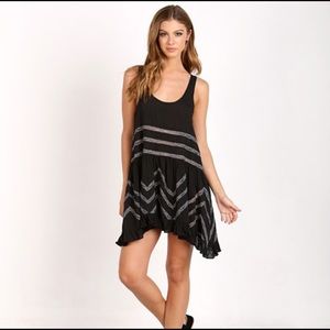 Free people voile & lace trapeze slip dress